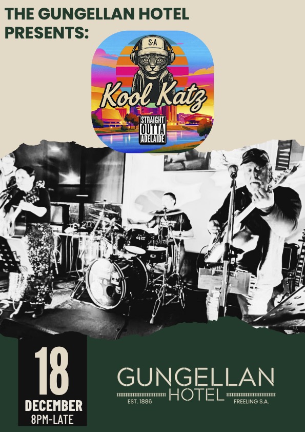 Kool Katz live at the Gungellan Hotel, Friday 18 December, 8pm–late