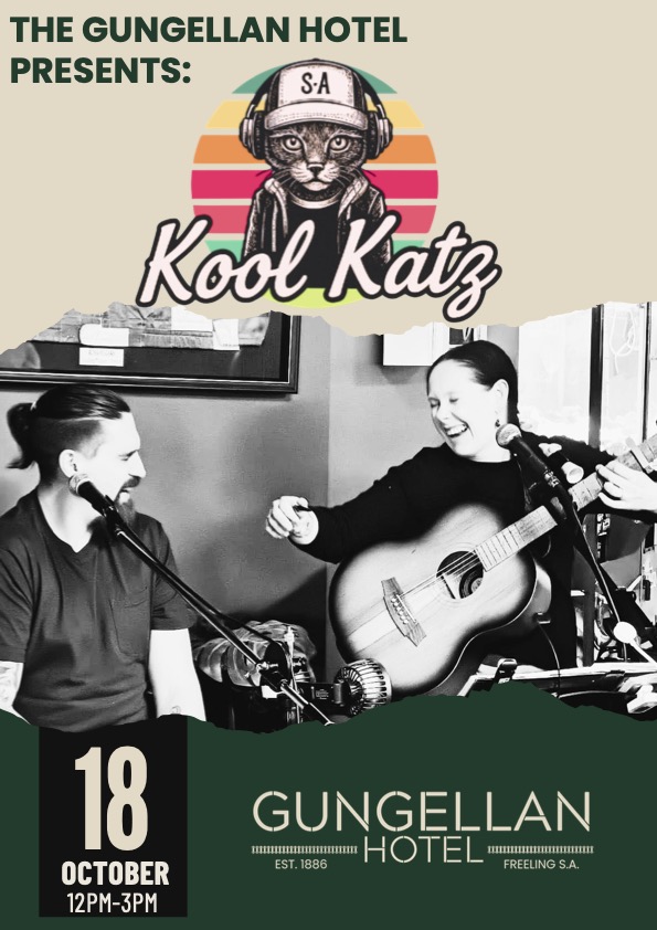 Kool Katz live at the Gungellan Hotel, Sunday 18 October, 12pm–3pm